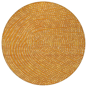 Homeroots 3' Stylish Brown Gold And Ivory Polka Dot Washable Area Rug For Indoor And Outdoor Spaces 8' Round Polyester 599066