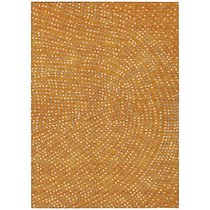 HomeRoots 5' Bright Orange, Gray & Ivory Polka Dot Indoor/Outdoor Area Rug - Durable & Washable Design 8' X 10' 599067