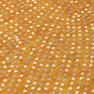 Homeroots 3' Stylish Brown Gold And Ivory Polka Dot Washable Area Rug For Indoor And Outdoor Spaces 9' X 12' Polyester 599068