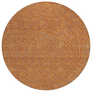 HomeRoots 5' Stylish Brown Gray Gold Polka Dot Washable Area Rug for Indoor and Outdoor Spaces, Durable Design 8' Round 599072