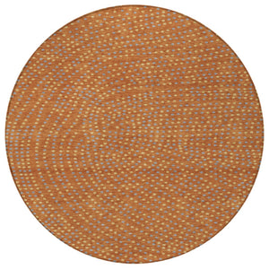 Homeroots 3' Stylish Brown Gold And Ivory Polka Dot Washable Area Rug For Indoor And Outdoor Spaces 8' Round Polyester 599072