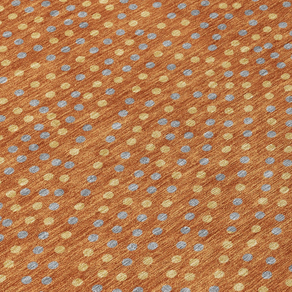 Homeroots 3' Stylish Brown Gold And Ivory Polka Dot Washable Area Rug For Indoor And Outdoor Spaces 9' X 12' Polyester 599074
