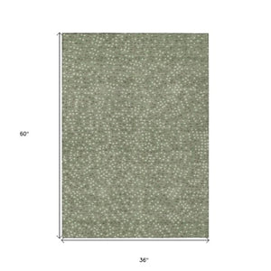 Homeroots 3' Stylish Brown Gold And Ivory Polka Dot Washable Area Rug For Indoor And Outdoor Spaces 3' X 5' Polyester 599076