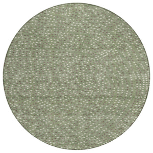 HomeRoots 5' Playful Sage Gray and Ivory Polka Dot Area Rug - Stylish, Durable, and Machine Washable for All Spaces 8' Round 599078