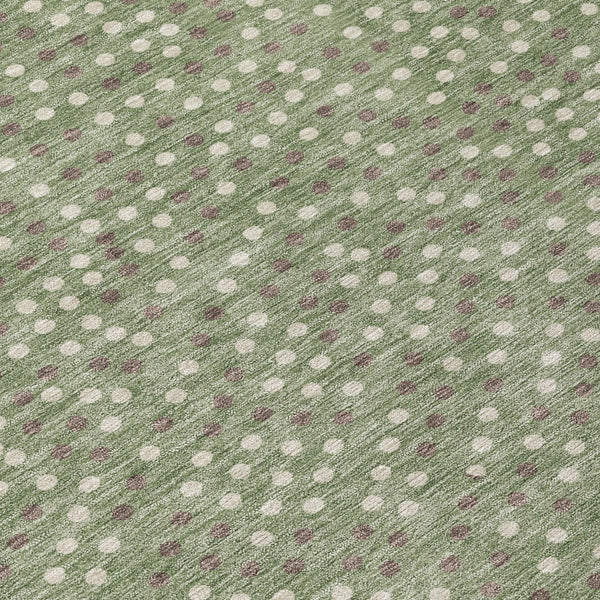 Homeroots 3' Stylish Brown Gold And Ivory Polka Dot Washable Area Rug For Indoor And Outdoor Spaces 8' Round Polyester 599078