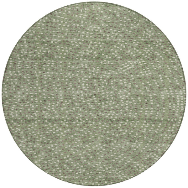 Homeroots 3' Stylish Brown Gold And Ivory Polka Dot Washable Area Rug For Indoor And Outdoor Spaces 8' Round Polyester 599078