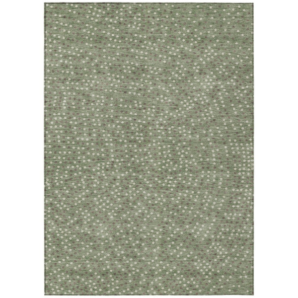 HomeRoots 5' Playful Sage Gray and Ivory Polka Dot Area Rug - Stylish, Durable, and Machine Washable for All Spaces 8' X 10' 599079