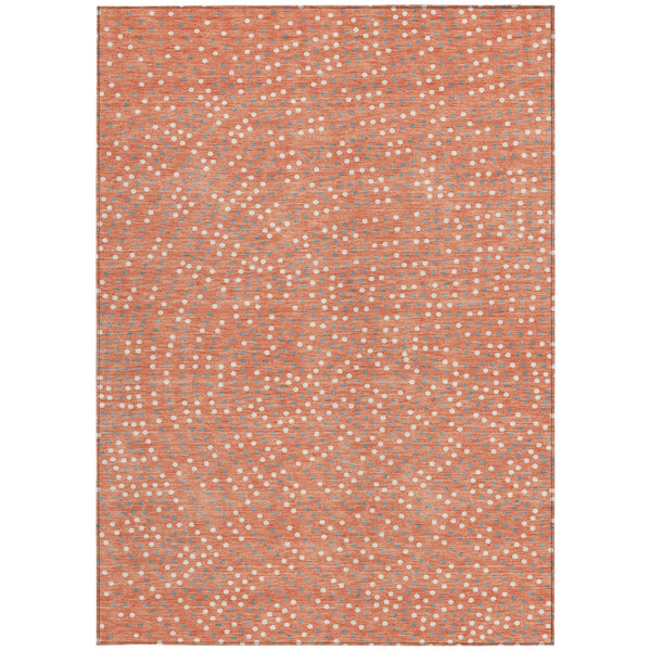 Homeroots 3' Stylish Brown Gold And Ivory Polka Dot Washable Area Rug For Indoor And Outdoor Spaces 3' X 5' Polyester 599082