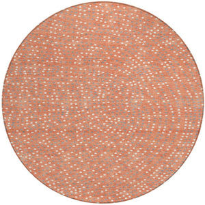 Homeroots 3' Stylish Brown Gold And Ivory Polka Dot Washable Area Rug For Indoor And Outdoor Spaces 8' Round Polyester 599084