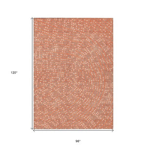 Homeroots 3' Stylish Brown Gold And Ivory Polka Dot Washable Area Rug For Indoor And Outdoor Spaces 8' X 10' Polyester 599085