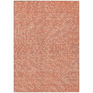 HomeRoots 5' Cheerful Salmon Gray and Ivory Polka Dot Washable Area Rug for Indoor and Outdoor Spaces 10' X 14' 599087
