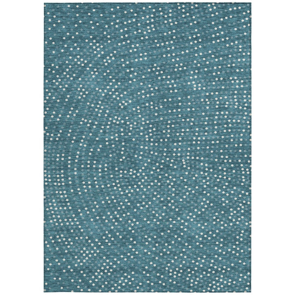 Homeroots 3' Stylish Brown Gold And Ivory Polka Dot Washable Area Rug For Indoor And Outdoor Spaces 8' X 10' Polyester 599091
