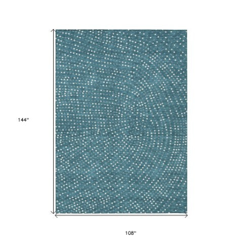 Homeroots 3' Stylish Brown Gold And Ivory Polka Dot Washable Area Rug For Indoor And Outdoor Spaces 9' X 12' Polyester 599092