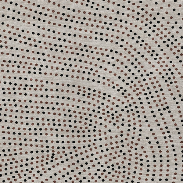 Homeroots 3' Stylish Brown Gold And Ivory Polka Dot Washable Area Rug For Indoor And Outdoor Spaces 5' X 8' Polyester 599095