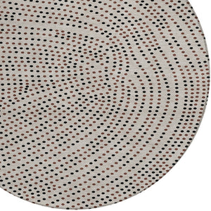 Homeroots 3' Stylish Brown Gold And Ivory Polka Dot Washable Area Rug For Indoor And Outdoor Spaces 8' Round Polyester 599096