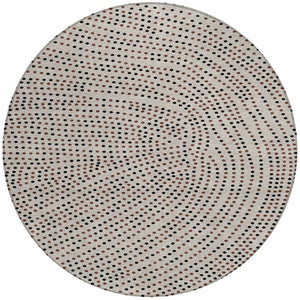 Homeroots 3' Stylish Brown Gold And Ivory Polka Dot Washable Area Rug For Indoor And Outdoor Spaces 8' Round Polyester 599096
