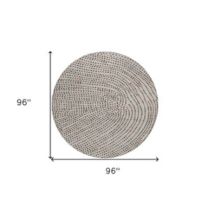 Homeroots 3' Stylish Brown Gold And Ivory Polka Dot Washable Area Rug For Indoor And Outdoor Spaces 8' Round Polyester 599096