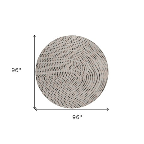 Homeroots 3' Stylish Brown Gold And Ivory Polka Dot Washable Area Rug For Indoor And Outdoor Spaces 8' Round Polyester 599096