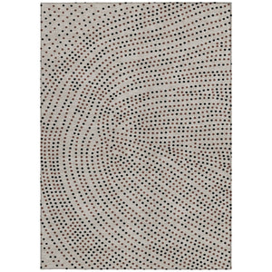 Homeroots 3' Stylish Brown Gold And Ivory Polka Dot Washable Area Rug For Indoor And Outdoor Spaces 9' X 12' Polyester 599098