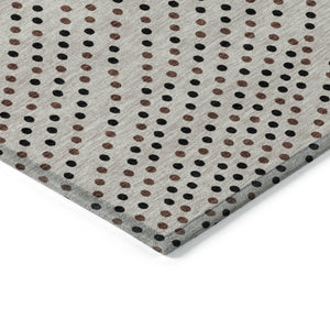 Homeroots 3' Stylish Brown Gold And Ivory Polka Dot Washable Area Rug For Indoor And Outdoor Spaces 9' X 12' Polyester 599098