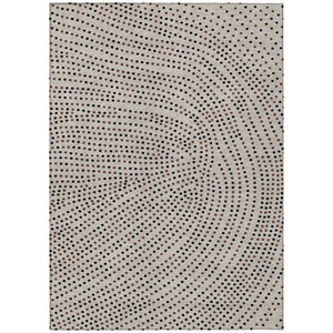 Homeroots 3' Stylish Brown Gold And Ivory Polka Dot Washable Area Rug For Indoor And Outdoor Spaces 10' X 14' Polyester 599099