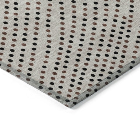 Homeroots 3' Stylish Brown Gold And Ivory Polka Dot Washable Area Rug For Indoor And Outdoor Spaces 10' X 14' Polyester 599099