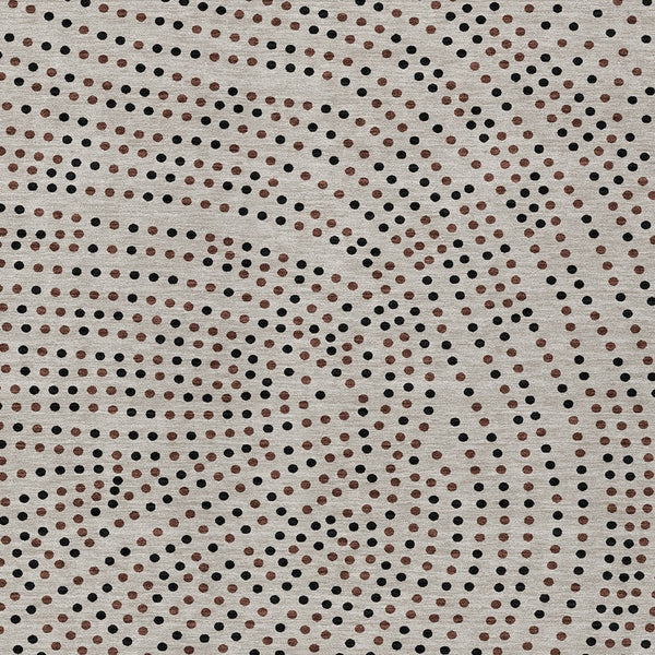 Homeroots 3' Stylish Brown Gold And Ivory Polka Dot Washable Area Rug For Indoor And Outdoor Spaces 10' X 14' Polyester 599099