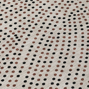 Homeroots 3' Stylish Brown Gold And Ivory Polka Dot Washable Area Rug For Indoor And Outdoor Spaces 10' X 14' Polyester 599099