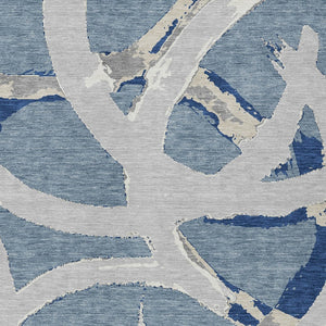 Homeroots 3' Beige Ivory And Gray Abstract Washable Area Rug For Indoor And Outdoor Spaces, Durable Design 3' X 5' Polyester 599124