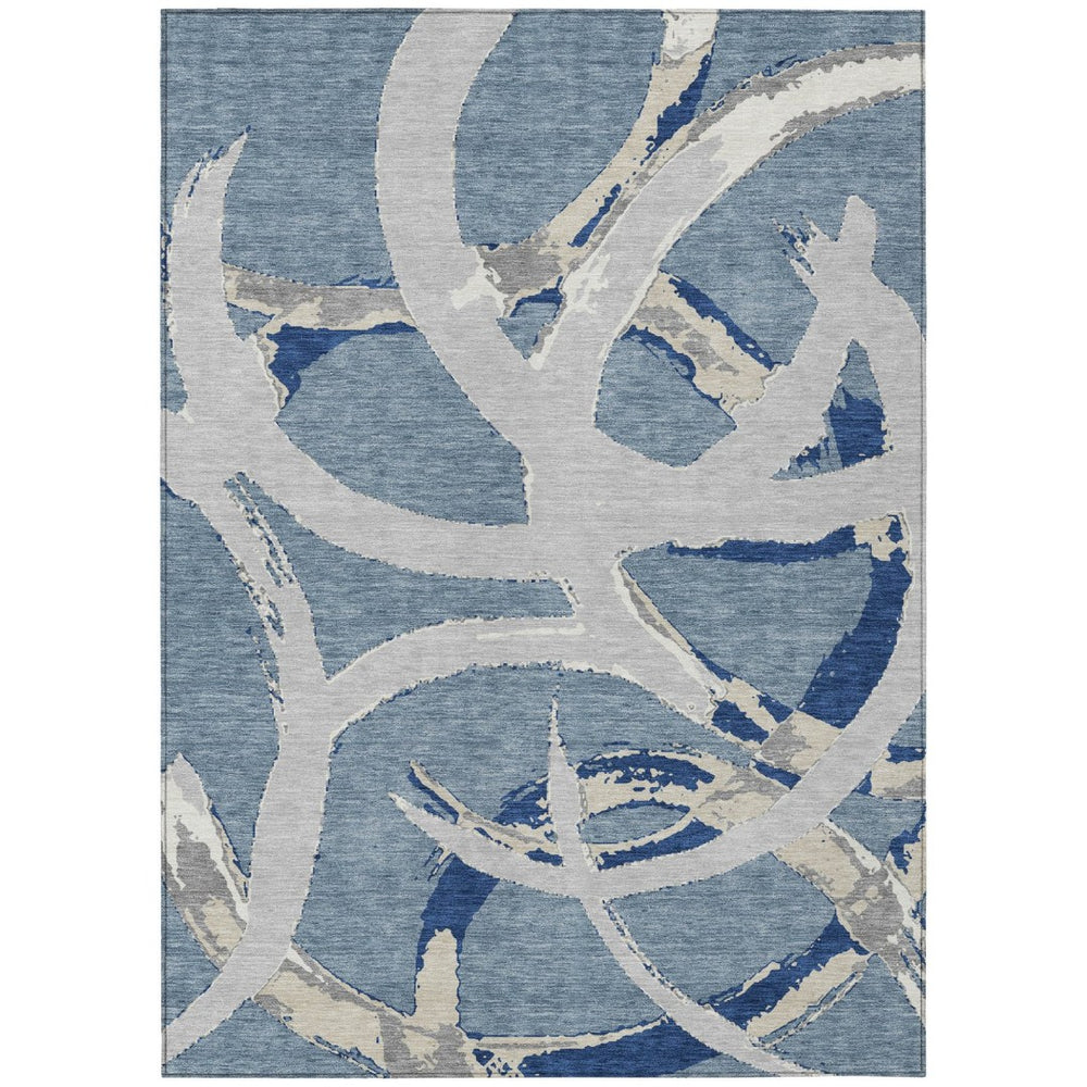 HomeRoots 9' X 12' Gray Abstract Washable Area Rug – Durable for Indoor & Outdoor Use, Stain-Resistant Design 599128