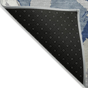 Homeroots 3' Beige Ivory And Gray Abstract Washable Area Rug For Indoor And Outdoor Spaces, Durable Design 10' X 14' Polyester 599129