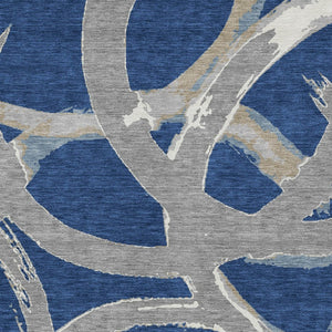 Homeroots 3' Beige Ivory And Gray Abstract Washable Area Rug For Indoor And Outdoor Spaces, Durable Design 3' X 5' Polyester 599136