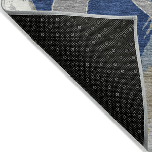 Homeroots 3' Beige Ivory And Gray Abstract Washable Area Rug For Indoor And Outdoor Spaces, Durable Design 5' X 8' Polyester 599137