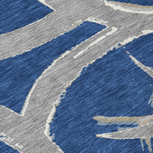 Homeroots 3' Beige Ivory And Gray Abstract Washable Area Rug For Indoor And Outdoor Spaces, Durable Design 8' X 10' Polyester 599139