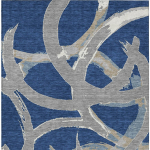 Homeroots 3' Beige Ivory And Gray Abstract Washable Area Rug For Indoor And Outdoor Spaces, Durable Design 9' X 12' Polyester 599140