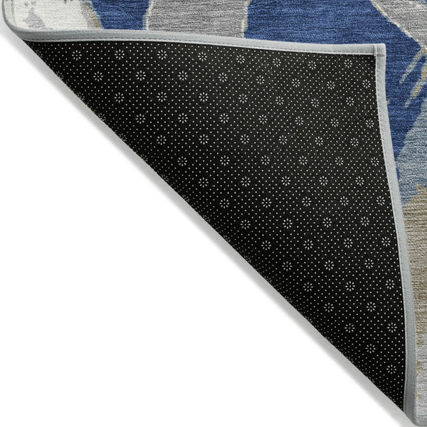 Homeroots 3' Beige Ivory And Gray Abstract Washable Area Rug For Indoor And Outdoor Spaces, Durable Design 9' X 12' Polyester 599140