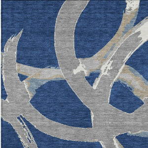 Homeroots 3' Beige Ivory And Gray Abstract Washable Area Rug For Indoor And Outdoor Spaces, Durable Design 9' X 12' Polyester 599140