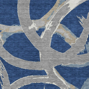 Homeroots 3' Beige Ivory And Gray Abstract Washable Area Rug For Indoor And Outdoor Spaces, Durable Design 10' X 14' Polyester 599141