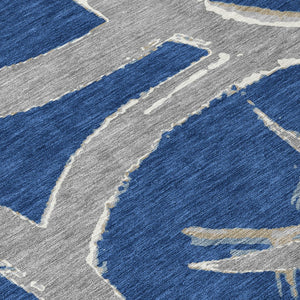 Homeroots 3' Beige Ivory And Gray Abstract Washable Area Rug For Indoor And Outdoor Spaces, Durable Design 10' X 14' Polyester 599141