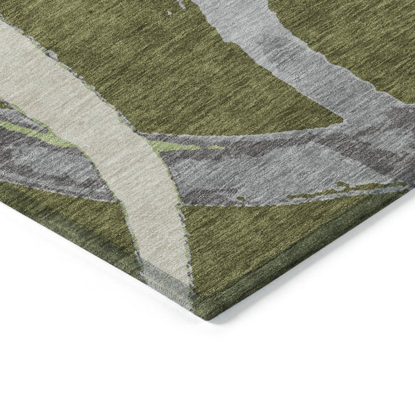 Homeroots 3' Beige Ivory And Gray Abstract Washable Area Rug For Indoor And Outdoor Spaces, Durable Design 9' X 12' Polyester 599146