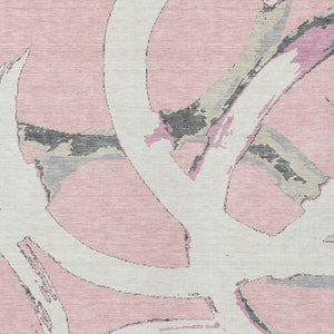 Homeroots 3' Beige Ivory And Gray Abstract Washable Area Rug For Indoor And Outdoor Spaces, Durable Design 9' X 12' Polyester 599152