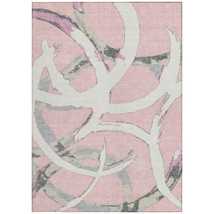 Homeroots 3' Beige Ivory And Gray Abstract Washable Area Rug For Indoor And Outdoor Spaces, Durable Design 10' X 14' Polyester 599153