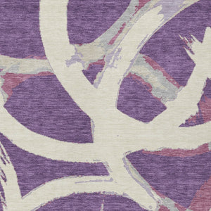 Homeroots 3' Beige Ivory And Gray Abstract Washable Area Rug For Indoor And Outdoor Spaces, Durable Design 5' X 8' Polyester 599155