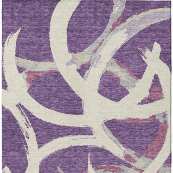 Homeroots 3' Beige Ivory And Gray Abstract Washable Area Rug For Indoor And Outdoor Spaces, Durable Design 10' X 14' Polyester 599159