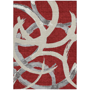 Homeroots 3' Beige Ivory And Gray Abstract Washable Area Rug For Indoor And Outdoor Spaces, Durable Design 3' X 5' Polyester 599160