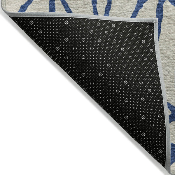 HomeRoots 9' X 12' Beige and Blue Geometric Washable Area Rug - Stylish, Durable, Indoor/Outdoor Décor Solution 599176