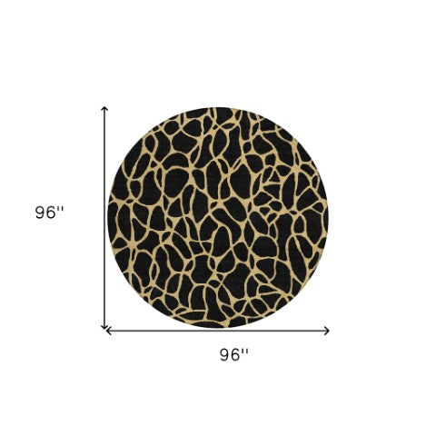 Homeroots 3' Beige And Blue Geometric Indoor Outdoor Area Rug – Durable, Washable, Stylish For Any Space 8' Round Polyester 599180