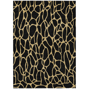 Homeroots 3' Beige And Blue Geometric Indoor Outdoor Area Rug – Durable, Washable, Stylish For Any Space 8' X 10' Polyester 599181