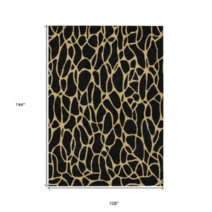 Homeroots 3' Beige And Blue Geometric Indoor Outdoor Area Rug – Durable, Washable, Stylish For Any Space 9' X 12' Polyester 599182