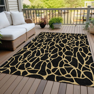 Homeroots 3' Beige And Blue Geometric Indoor Outdoor Area Rug – Durable, Washable, Stylish For Any Space 10' X 14' Polyester 599183